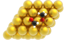 Methoxy and formaldehyde coupling on gold.